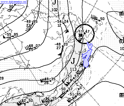 upper level (250mb) map